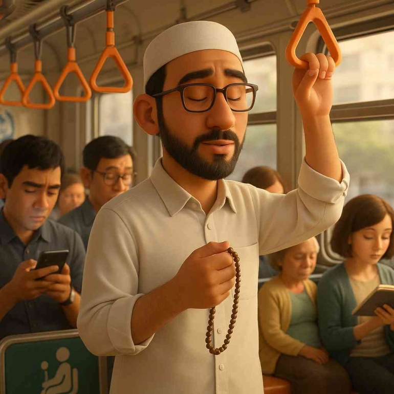 Zikir di Kereta : AI Image Generate d ChatGPT 5 Prompt By Jody Aryono