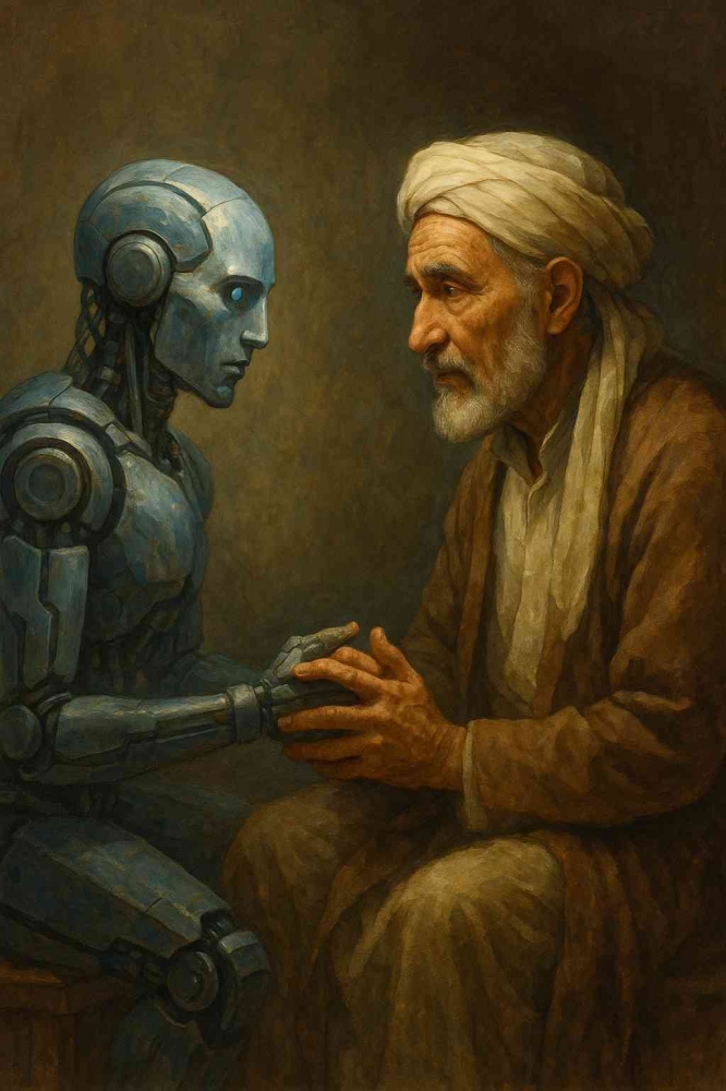 AI: Antara Kecerdasan Buatan dan Tantangan Kemanusiaan : Sumber: Ilustrasi dibuat oleh AI (ChatGPT + DALL·E, OpenAI).  Prompt by Jody Aryono